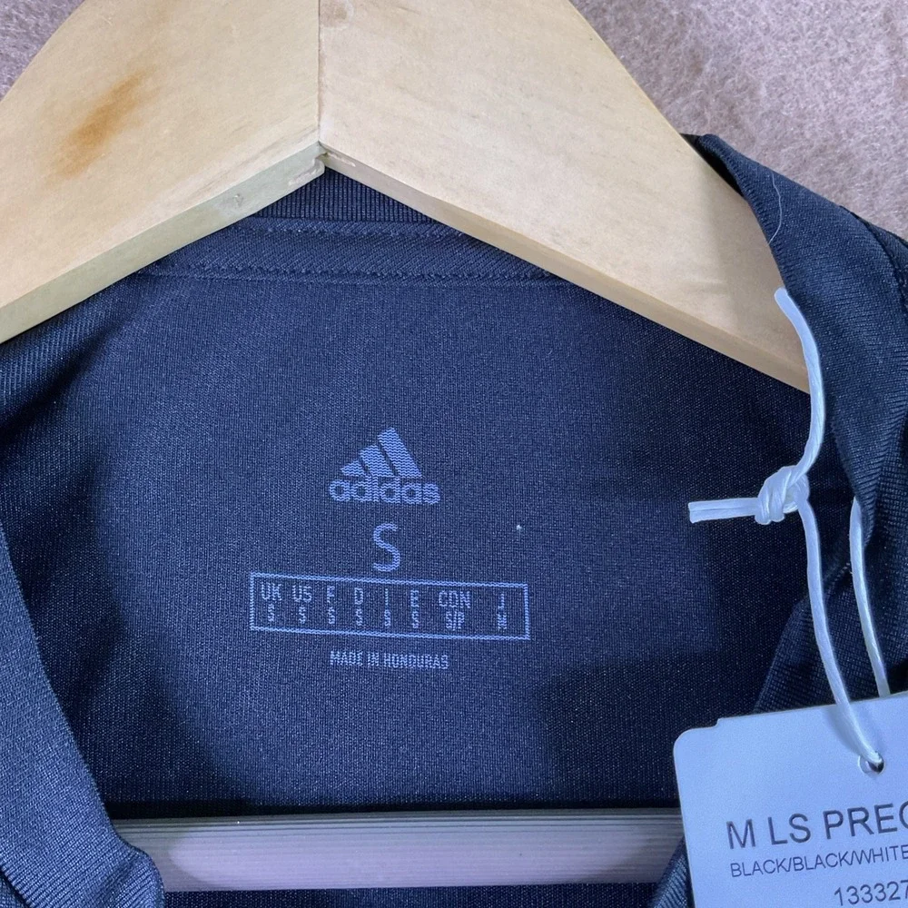 Adidas M LS Pregame A Long Sleeve Training Shirt Black HS9223 Mens Small NEW